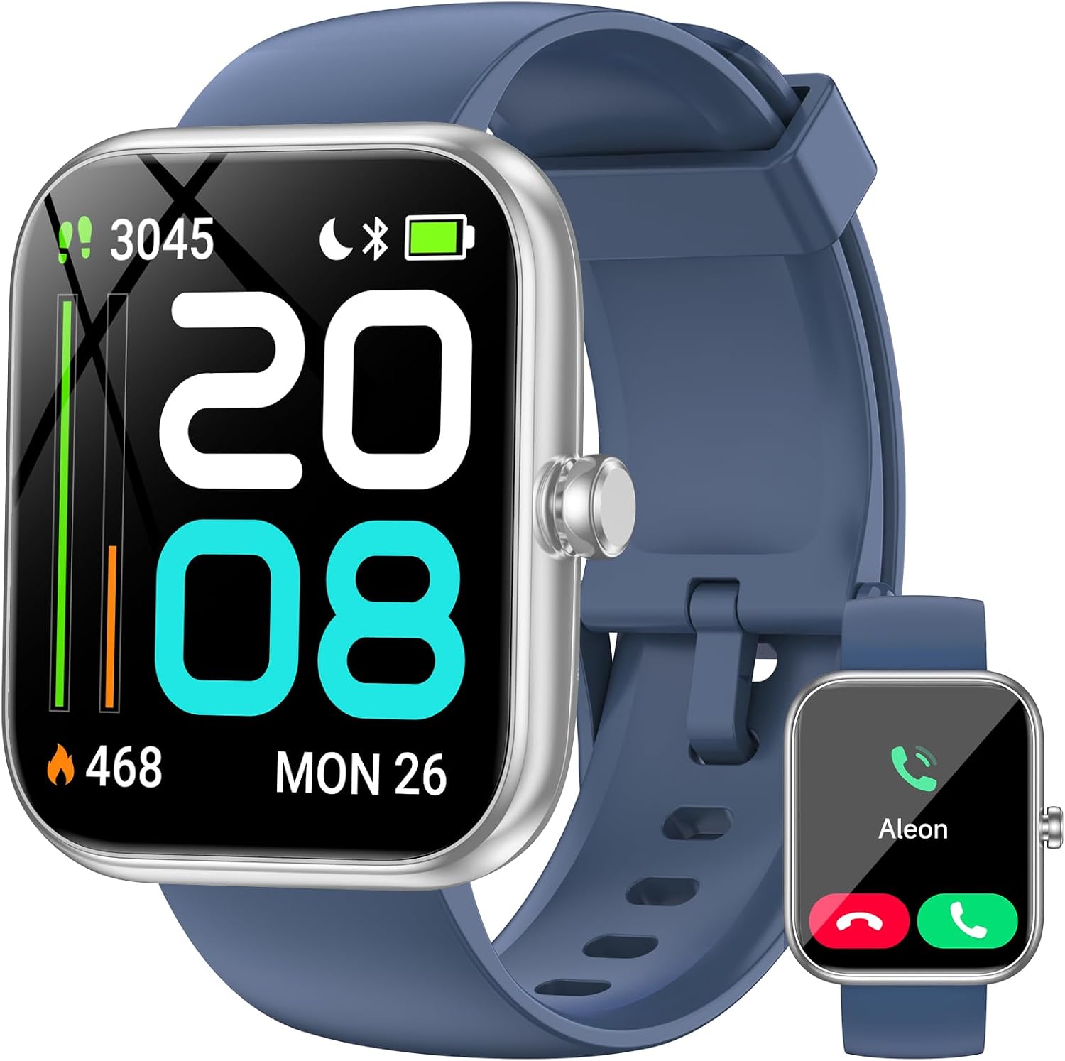 1.83" Full Touch Men Smart Watch, Alexa Built-in, Bluetooth Calling, IP68 Waterproof, 130+ Sport Modes, Heart Rate Sleep Tracker for Android iOS