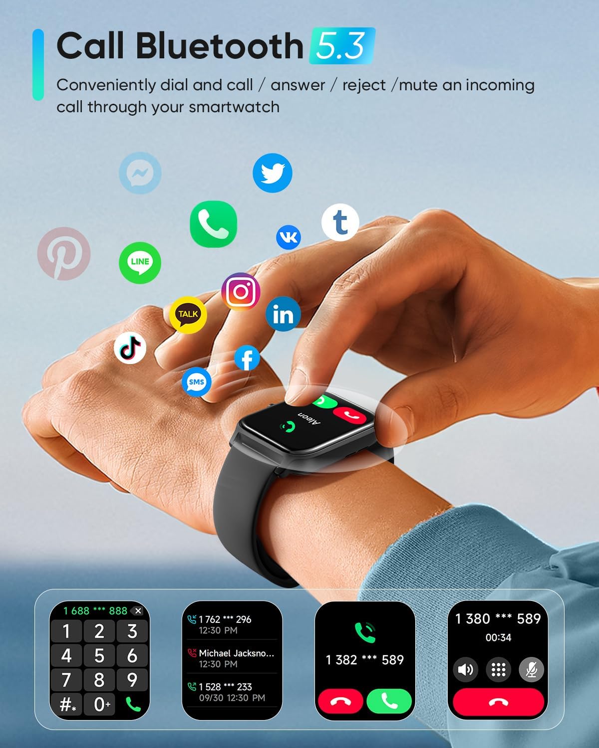 1.8" HD Men Smart Watch, Alexa Built-in, Bluetooth Calling, IP68 Waterproof, 105+ Sports Modes, Heart Rate SpO2 Sleep Tracker for Android iPhone
