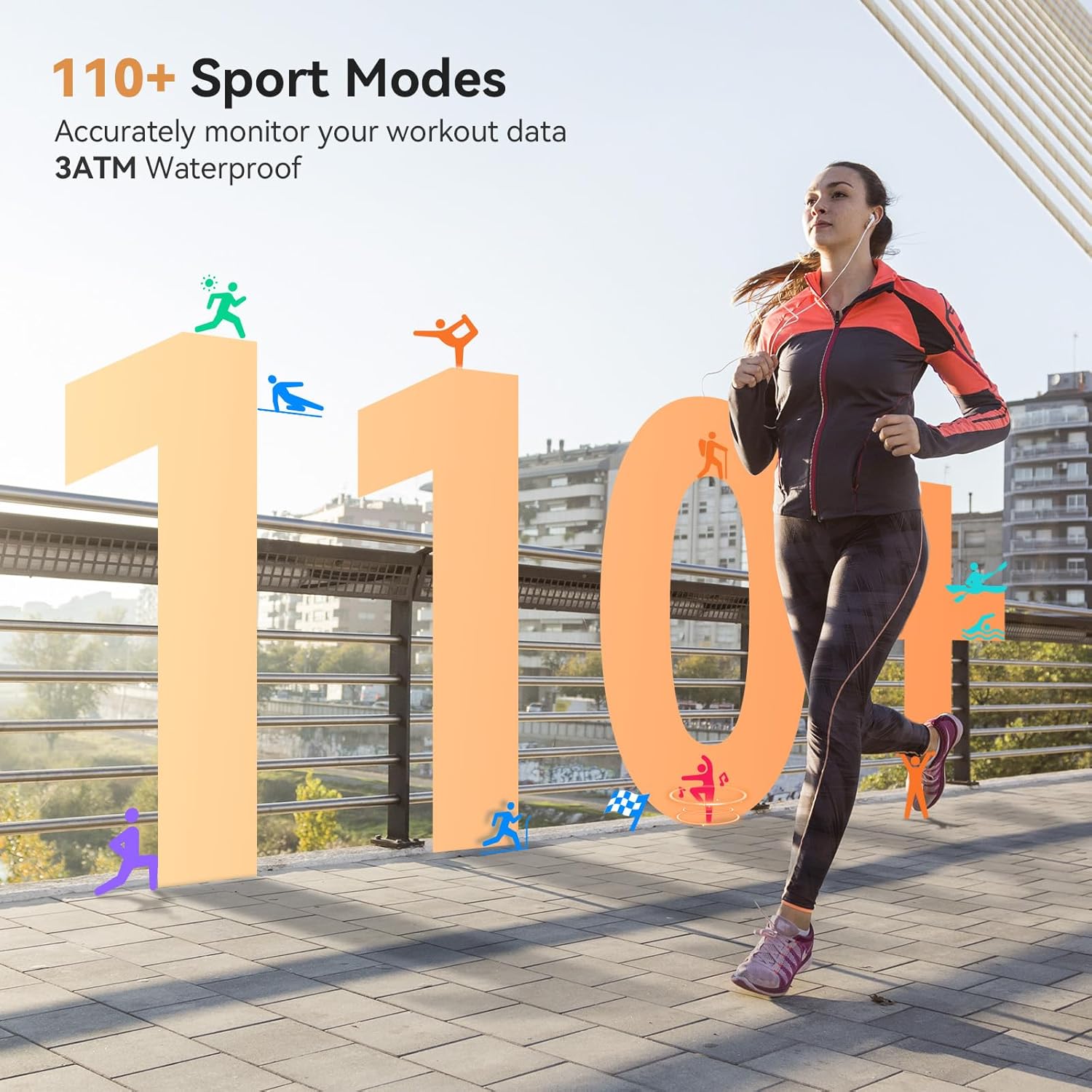 1.32'' AMOLED Women Smart Watch, Bluetooth Calling, 3ATM Waterproof, 110+ Sport Modes, Heart Rate SpO2 Sleep Tracker for iPhone Samsung Android