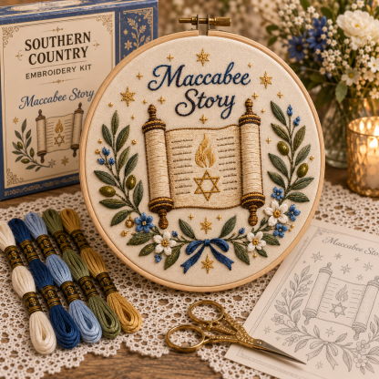 🔥Last Day-BUY 3 GET 1 FREE✨ Hanukkah DIY Embroidery Kit – Beautiful Festival of Lights Designs