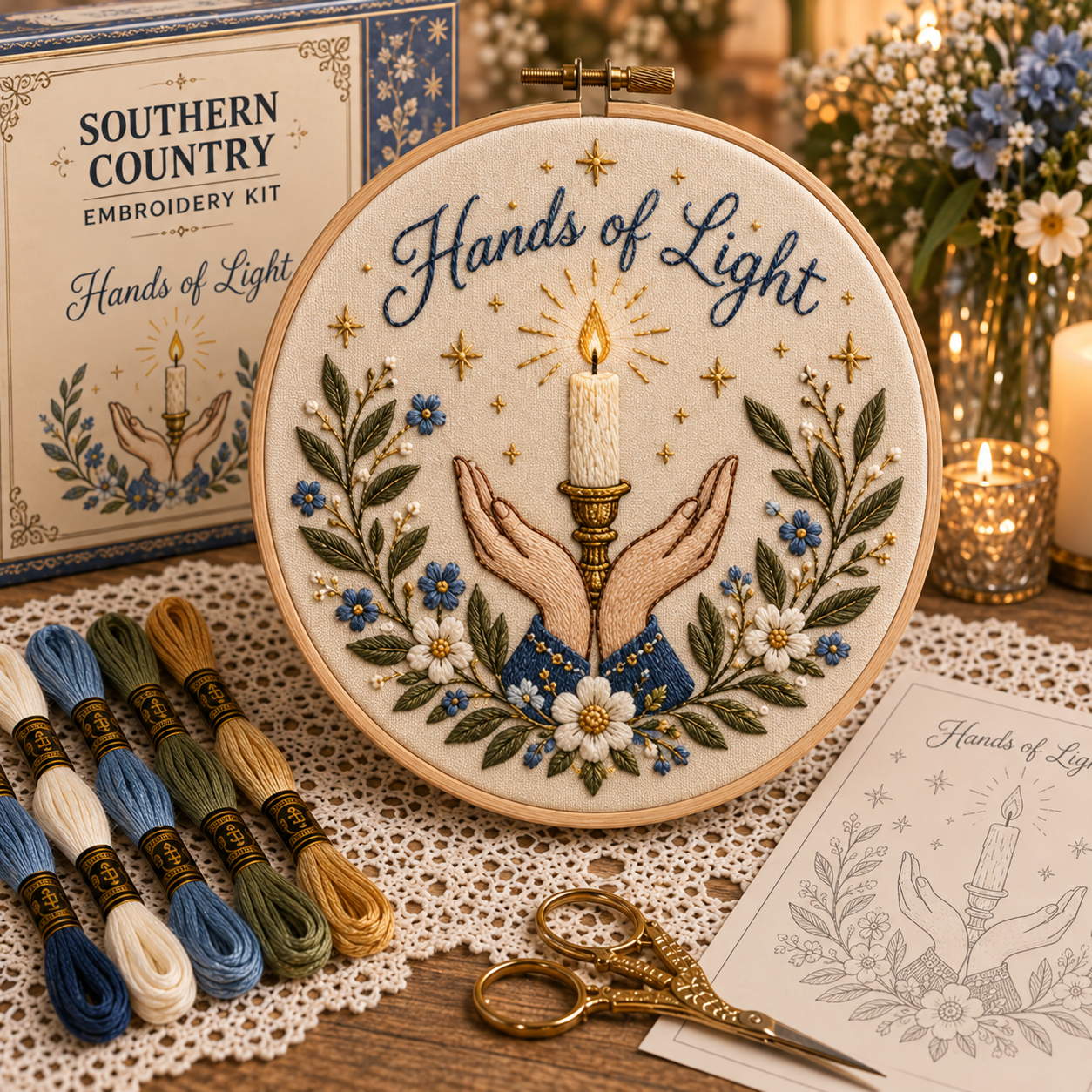 🔥Last Day-BUY 3 GET 1 FREE✨ Hanukkah DIY Embroidery Kit – Beautiful Festival of Lights Designs
