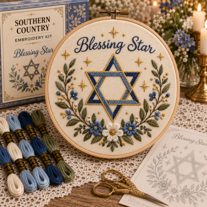 🔥Last Day-BUY 3 GET 1 FREE✨ Hanukkah DIY Embroidery Kit – Beautiful Festival of Lights Designs
