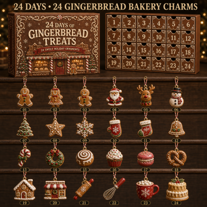 🍪24 Days of Gingerbread Treats Advent Calendar – 24 Sweet Christmas Bakery Ornaments