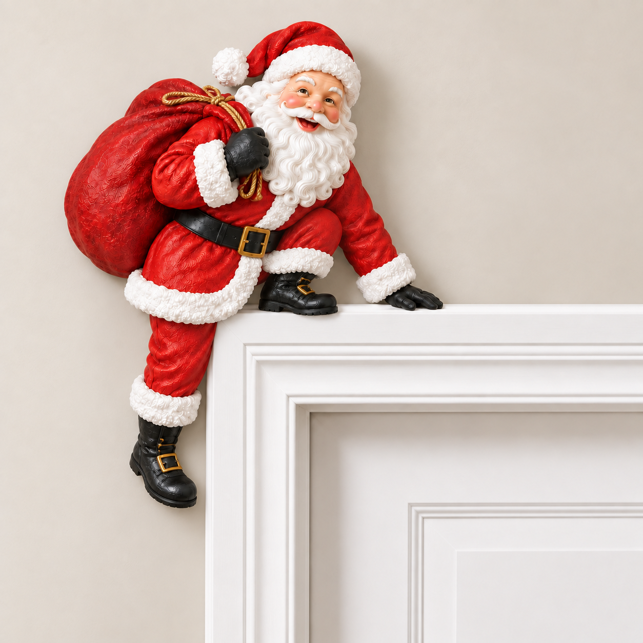 🎄 Christmas Door Frame Story Decor – Santa, Reindeer, Elf & Sleigh Holiday Topper Collection