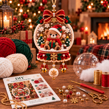 🎄 Crochet Christmas Snow Globe Ornament Collection – Handmade-Inspired Holiday Hanging Decoration