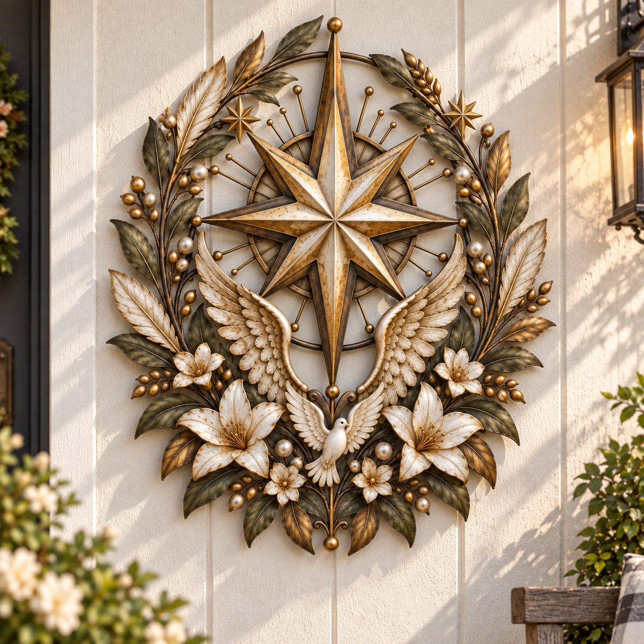 🙏 Hands of Prayer Cross Praying Hands Faith Wall Decor | Christian Cross with Harvest Wreath
