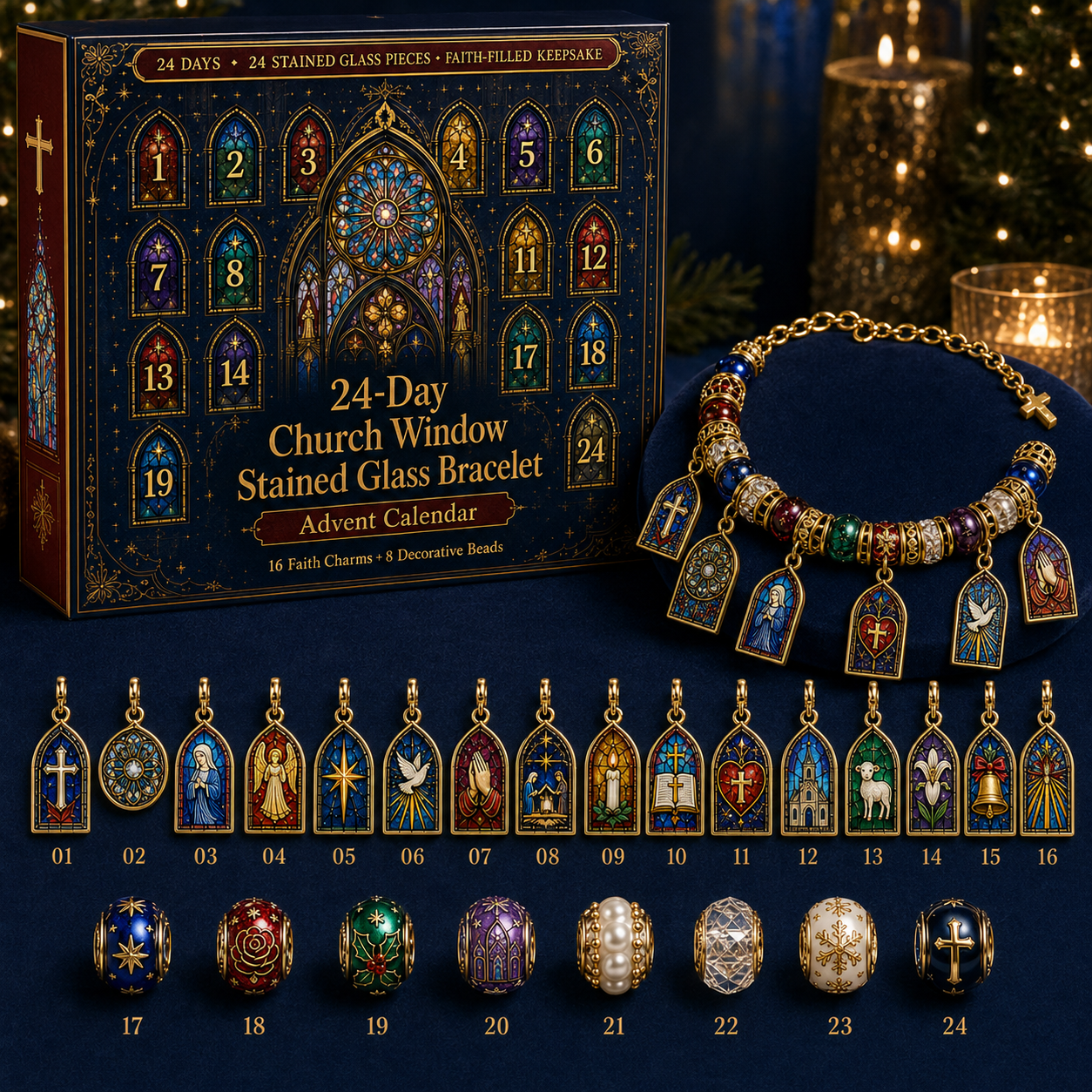 🎁Buy 2 Free Shipping-✨ 24-Day Meaningful Charm Bracelet Advent Calendar Collection