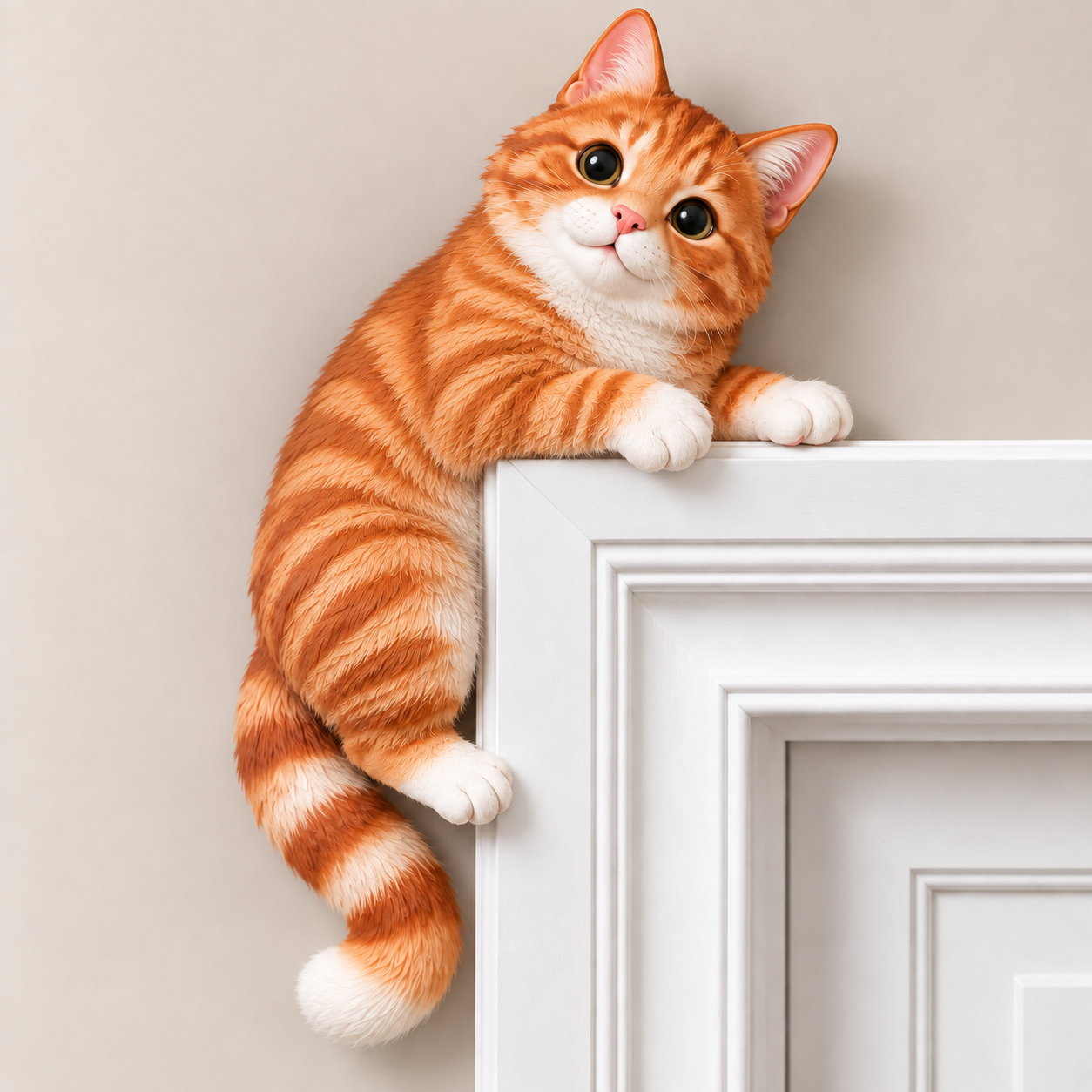 🐾 Tiny Cat Waiting At Your Door – A Cozy Little Friend For Your Home