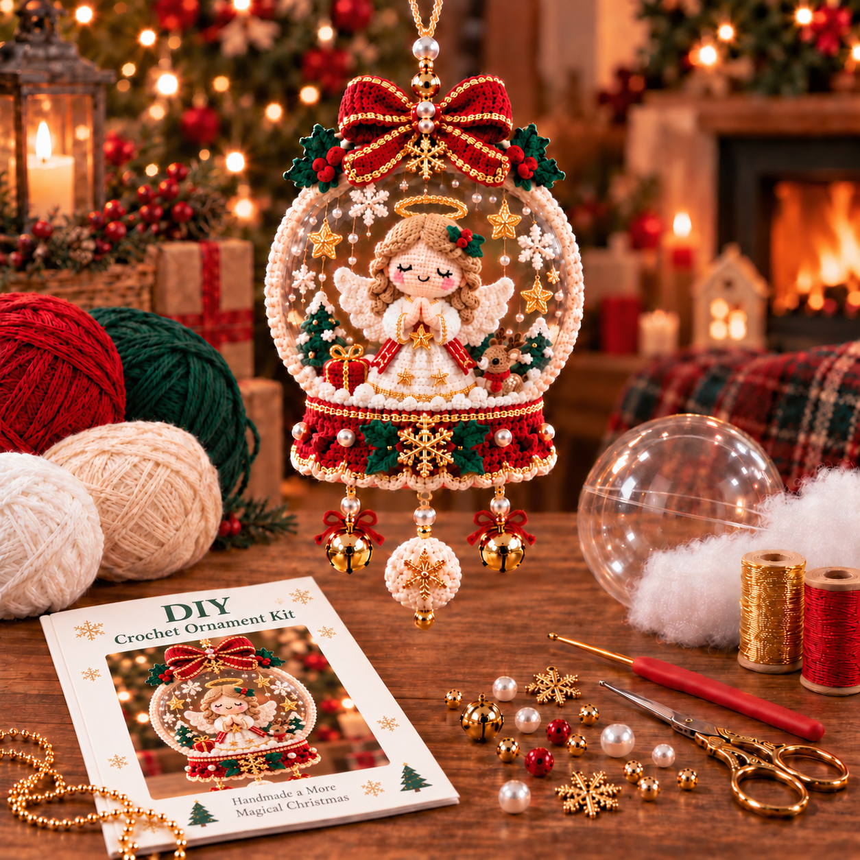 🎄 Crochet Christmas Snow Globe Ornament Collection – Handmade-Inspired Holiday Hanging Decoration