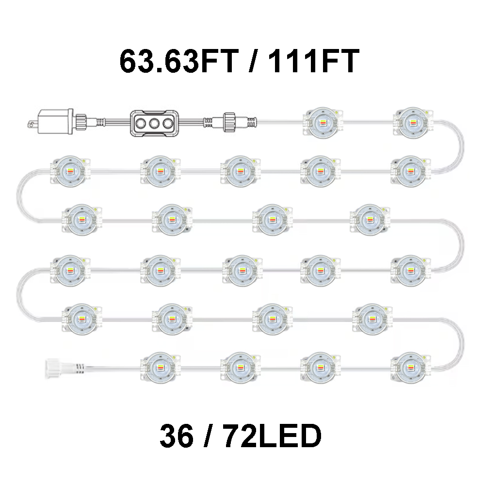 Eave Light String Colorful Atmosphere Light LED Small Light String Colorful Light String RGB Courtyard Light Intelligent Eave Courtyard Light