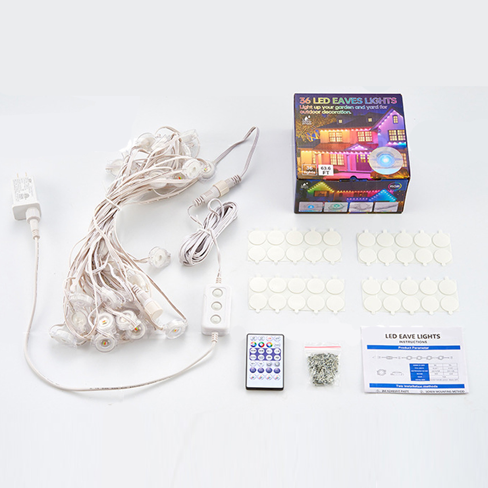 Eave Light String Colorful Atmosphere Light LED Small Light String Colorful Light String RGB Courtyard Light Intelligent Eave Courtyard Light