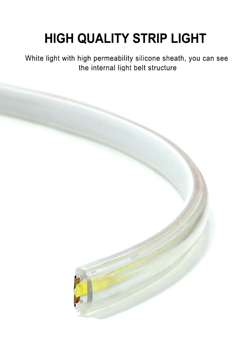 High Voltage 220v High Quality Warm White and White Led Strip Lights High Brightness Cob Led Strip Lights High Waterproof IP67