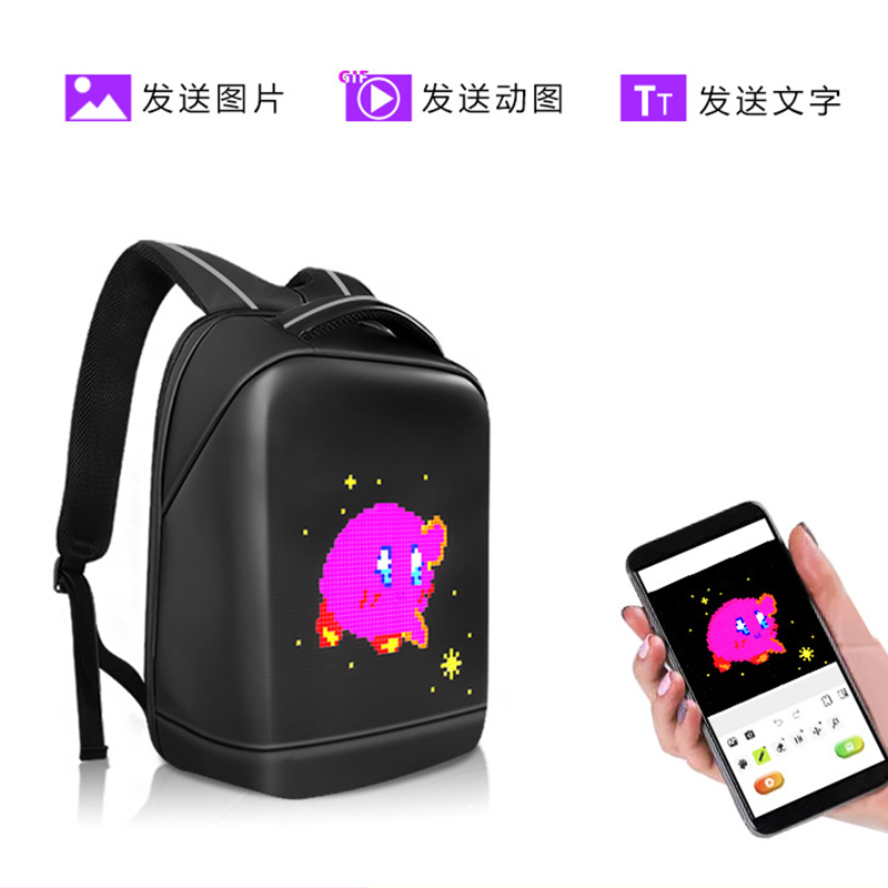 Full color intelligent outdoor LED backpack with LED display screen backpack