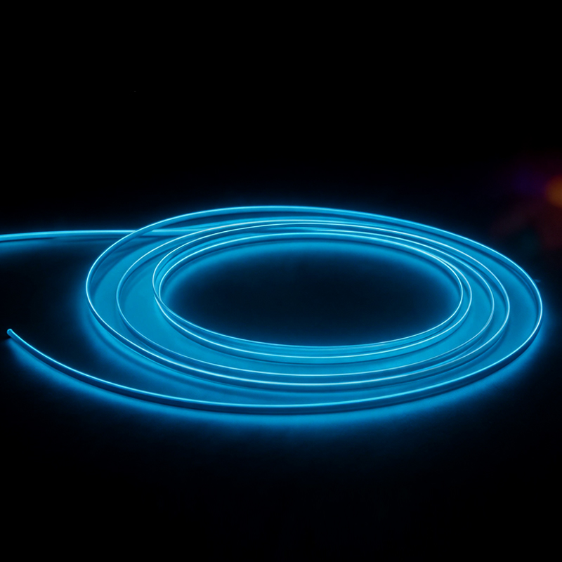 Automotive ambient lighting, interior trunk lighting, concealed LED lights, flowing RGB iridescent interior ambient lighting