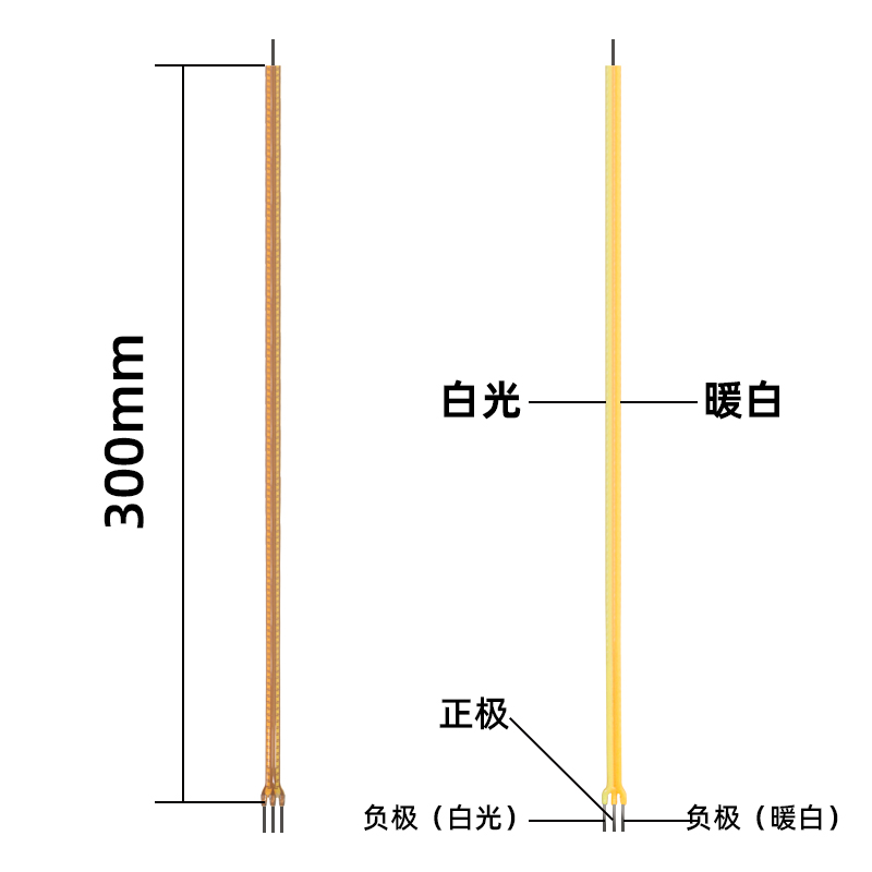 Positive and Negative Same End Soft Filament 300MM LED Flexible Filament Retro Atmosphere Tungsten Filament Light Source Accessories