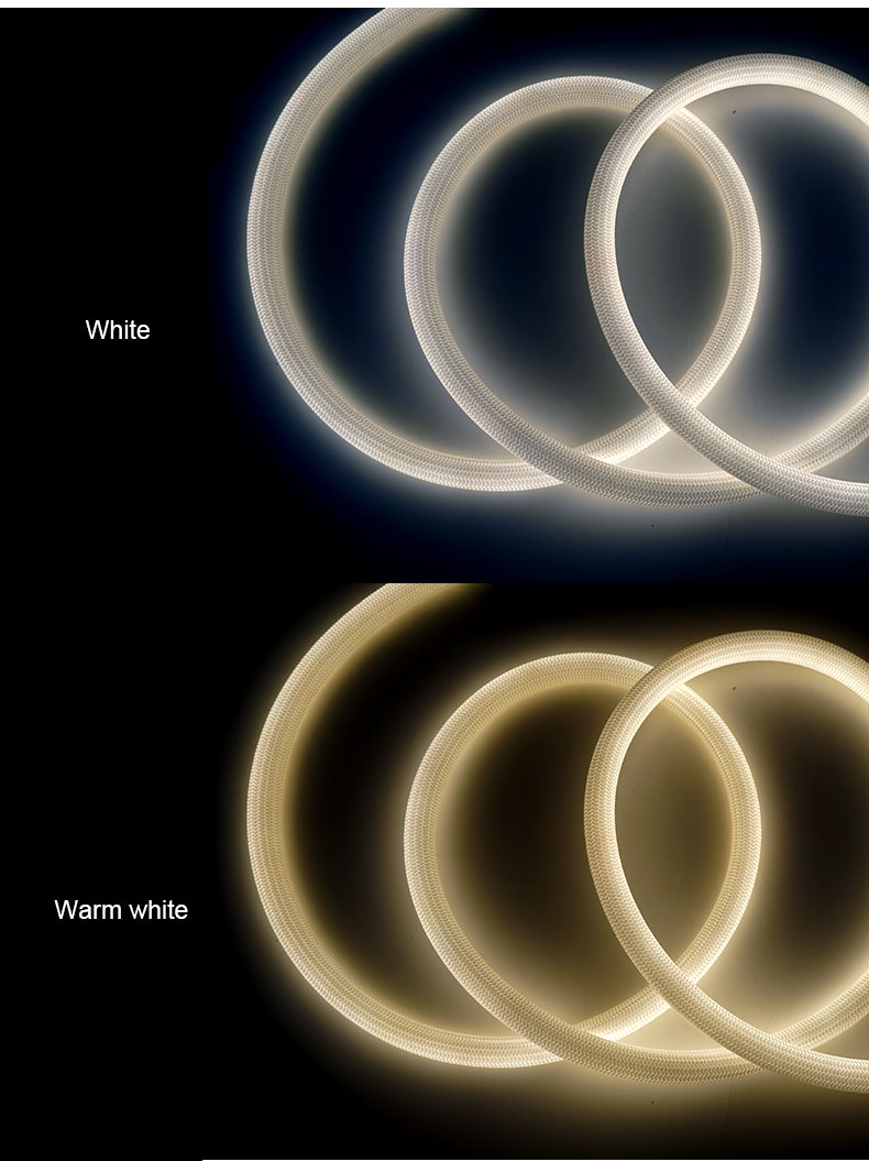 360 degree circular luminous strip light strip monochrome woven light strip 24V low-voltage flexible neon light strip