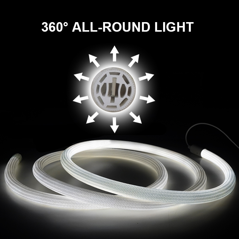 360 degree circular luminous strip light strip monochrome woven light strip 24V low-voltage flexible neon light strip