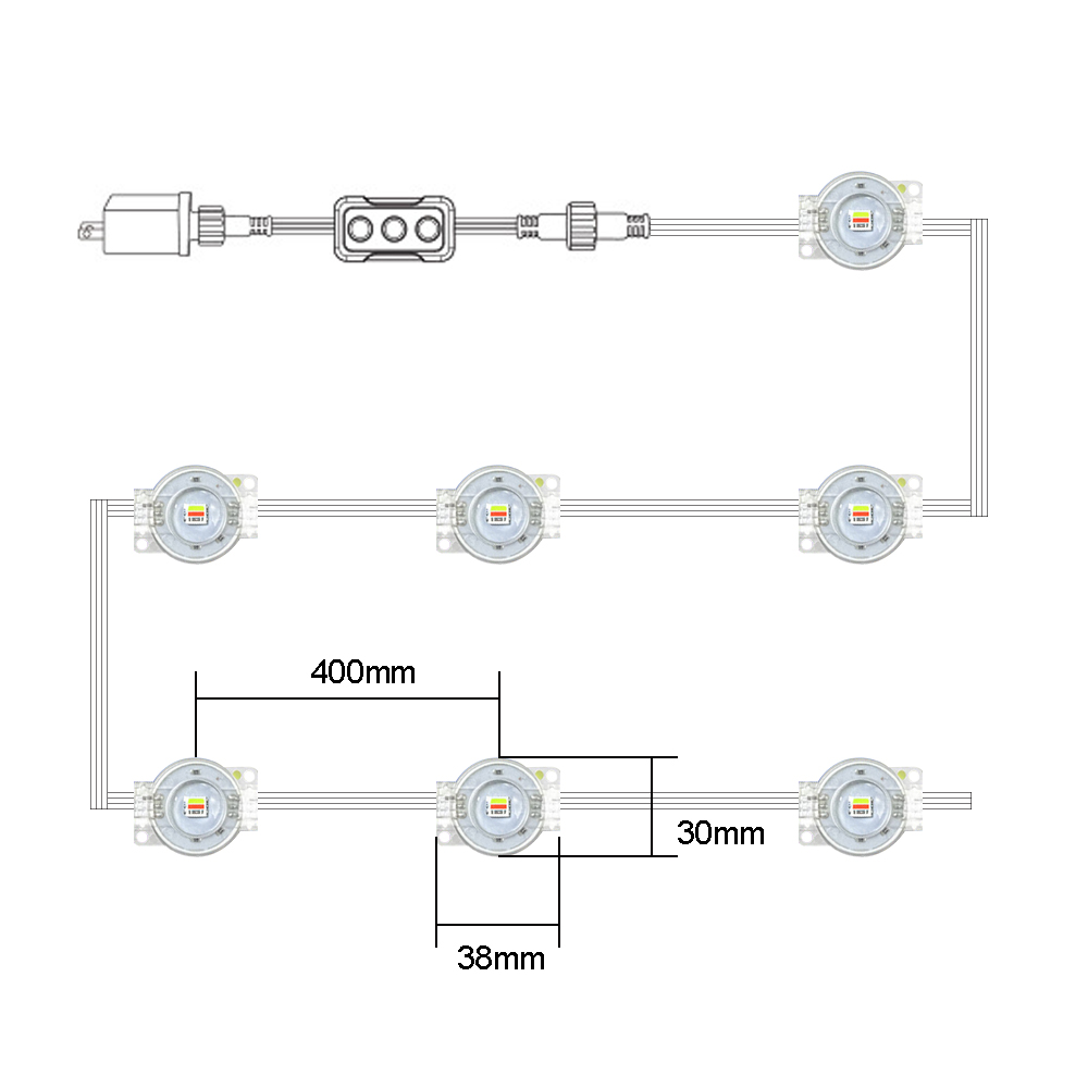 Eave Light String Colorful Atmosphere Light LED Small Light String Colorful Light String RGB Courtyard Light Intelligent Eave Courtyard Light
