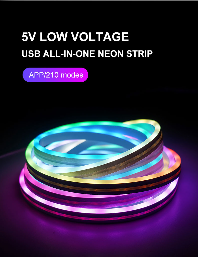 5v灯APP蓝牙灯带广告牌led音乐全彩柔性流水智能控制幻彩流水防水