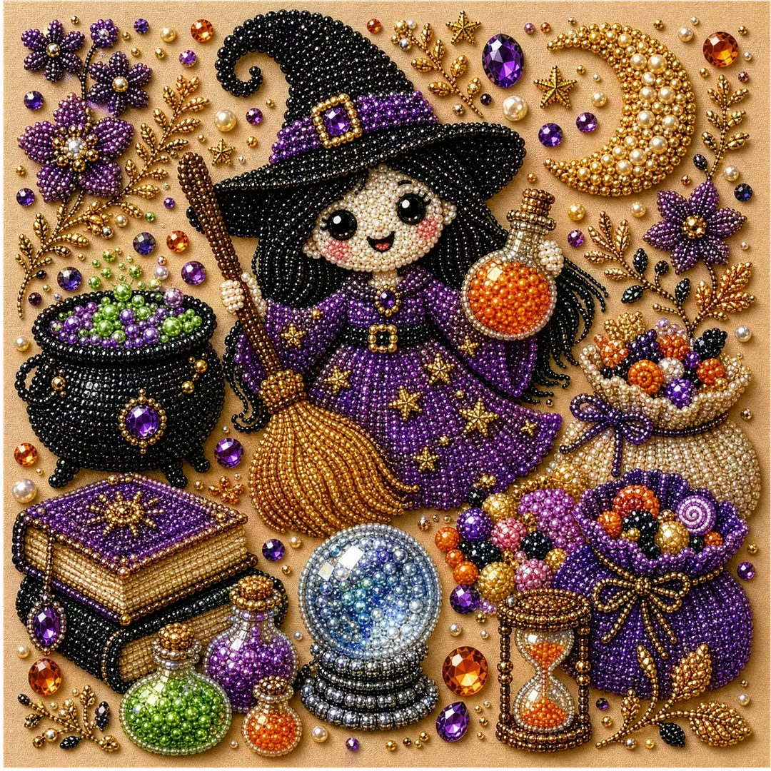 [Copy]💥 Last Day 49% OFF – 👻✨ Halloween Pearl Art DIY Kit – Turn Tiny Pearls into Spooky-Cute Magic