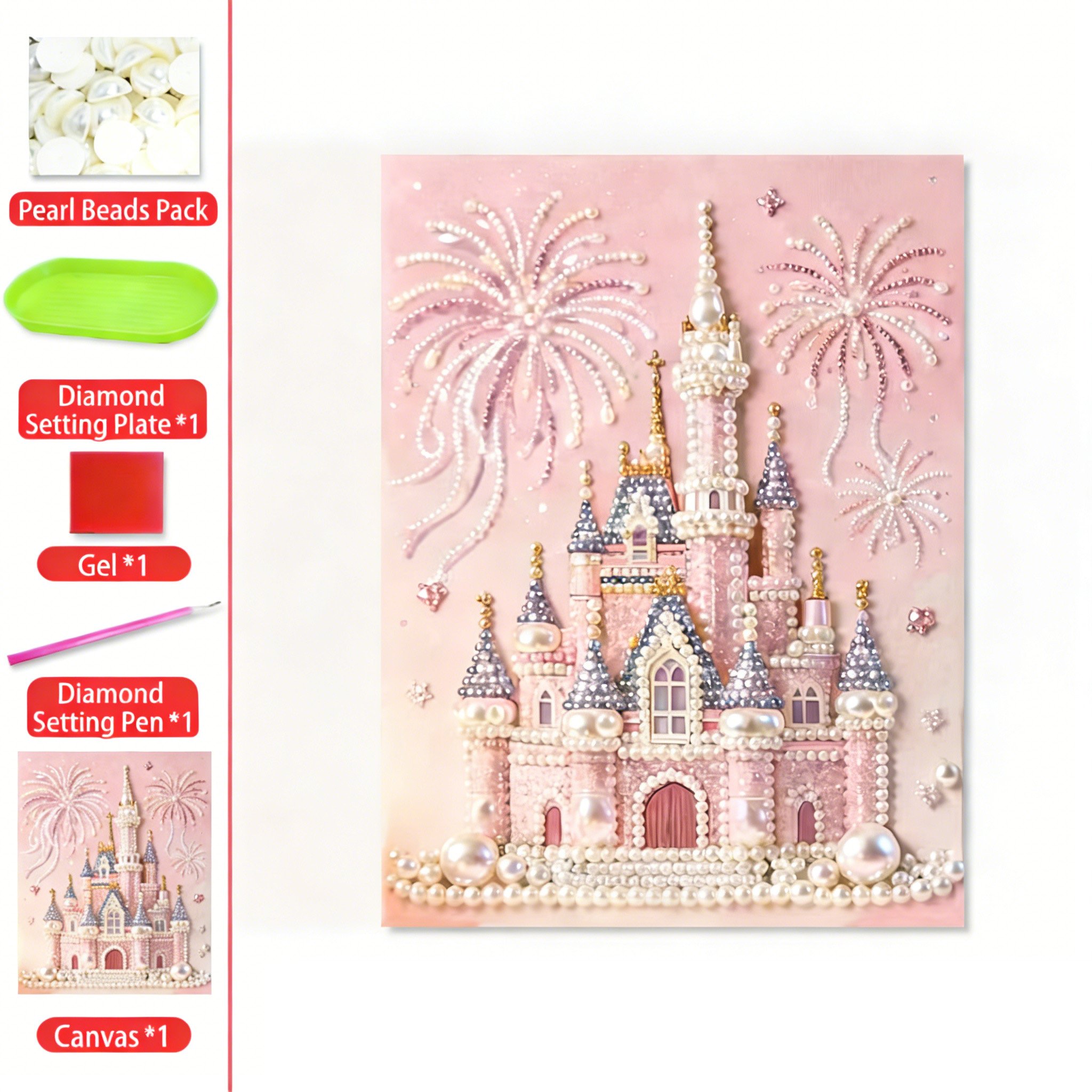 🎁Hot Sale 50% OFF🔥🏰✨DIY Beaded Art Kit - Castle Pearl Painting