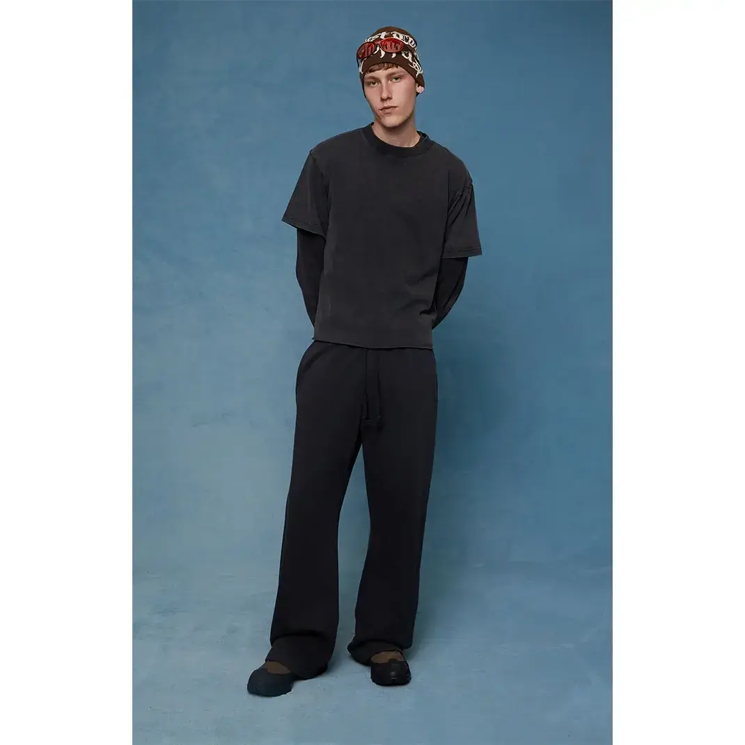 Black Wash Baggy Sweatpants - Casual & Trendy Fit
