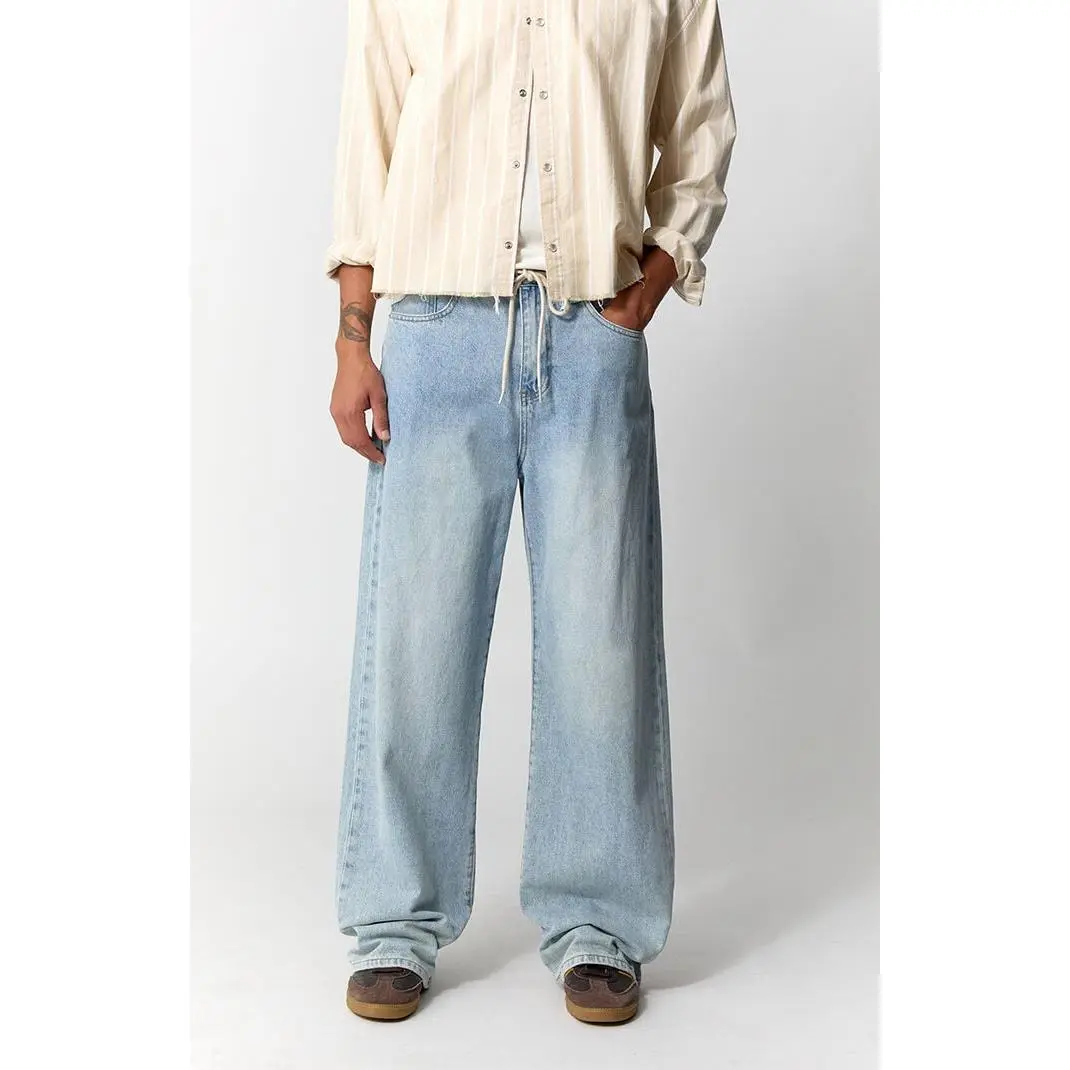 Extreme Baggy Jeans Drawstring Light Indigo