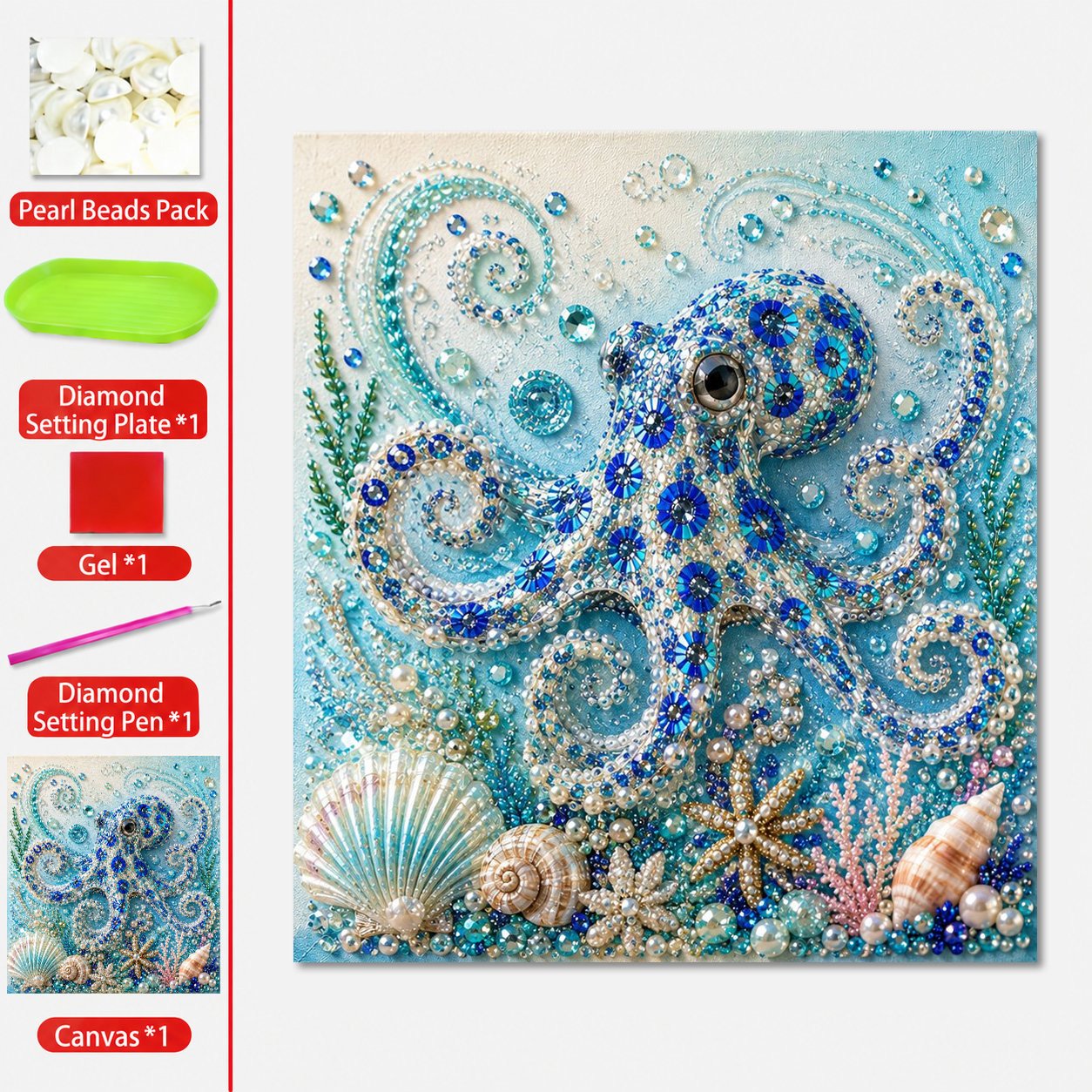 🔥 Last Day 49% OFF - 🌊✨ Ocean Theme Pearl Art DIY Kit – Relaxing DIY Craft to Create Stunning Coastal Artwork 