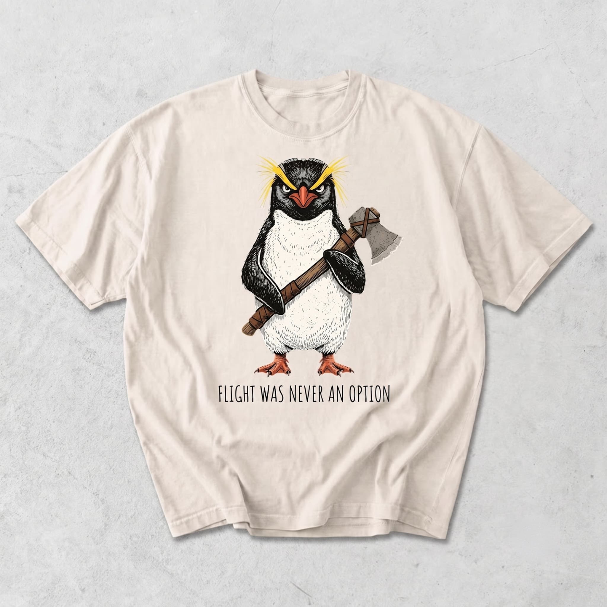 Flight Was Never an Option Comfort Penguin Meme T-shirt-Teevibe