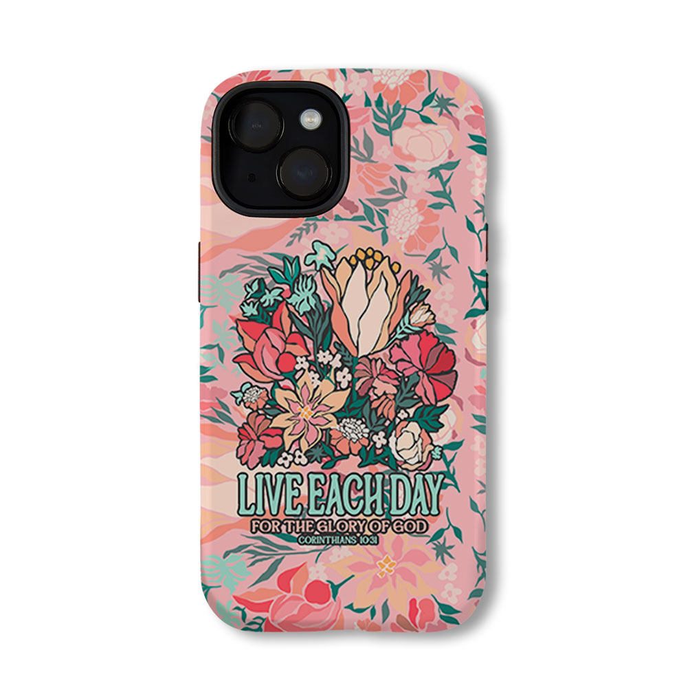 Live Each Day For The Glory Of  God Christian Phone Case-Teevibe