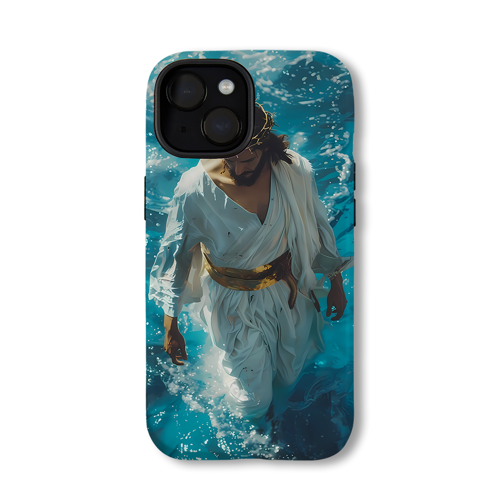 Jesus Walking On Water Blue Christian Phone Case-Teevibe