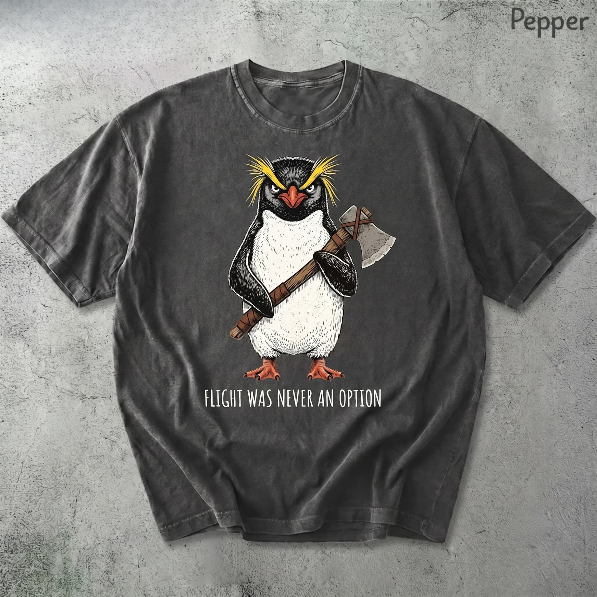 Flight Was Never an Option Comfort Penguin Meme T-shirt-Teevibe