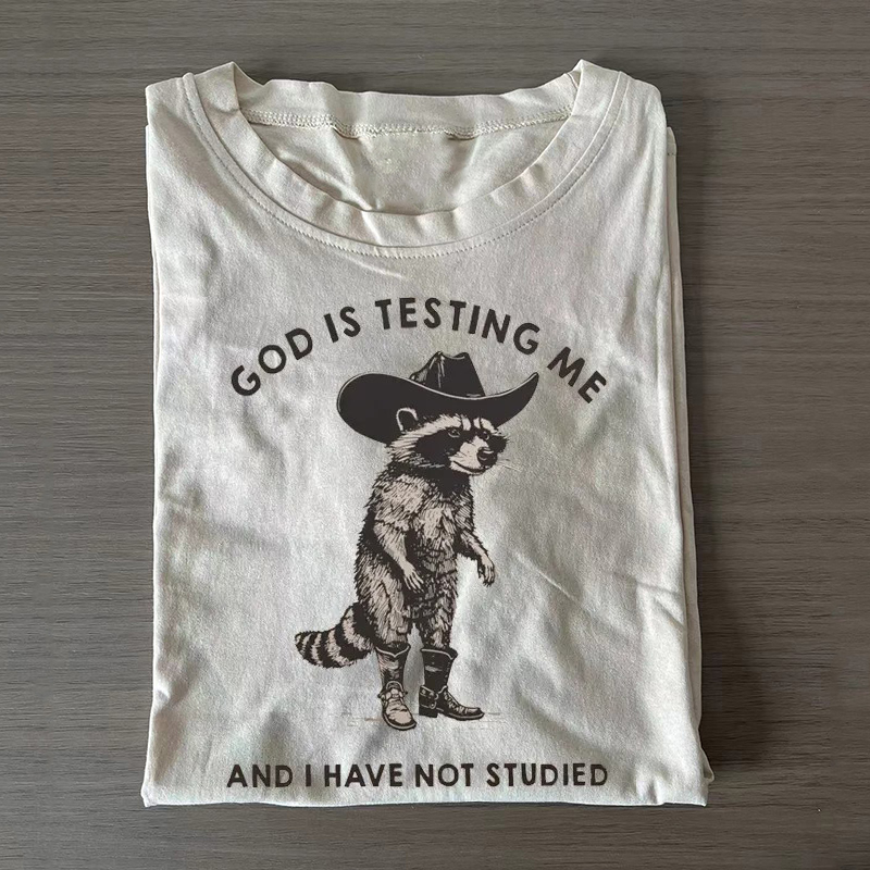 Funny Cowboy Racoon T-shirt-Teevibe