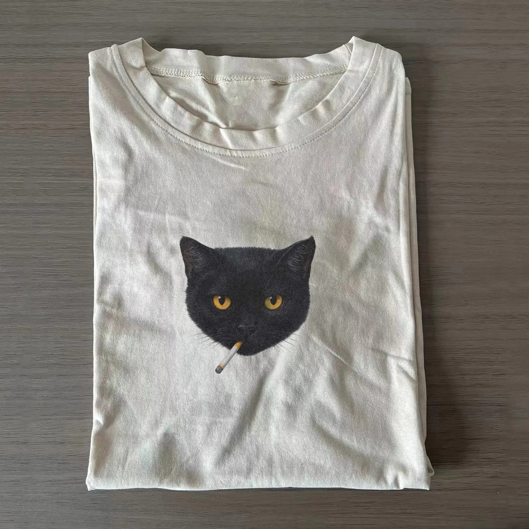 Smoking Cat T-shirt-Teevibe