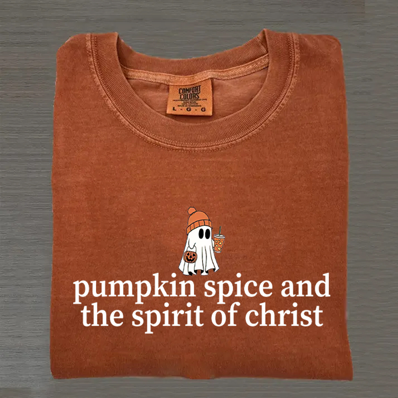 Cute Ghost Pumpkin Spice Coffee T-shirt-Teevibe