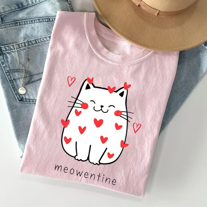 Cute Cat Valentine T-shirt-Teevibe