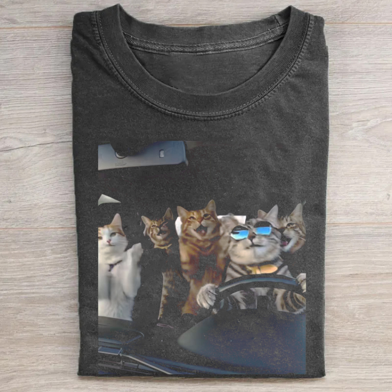 Funny Cat Graphics T-shirt-Teevibe