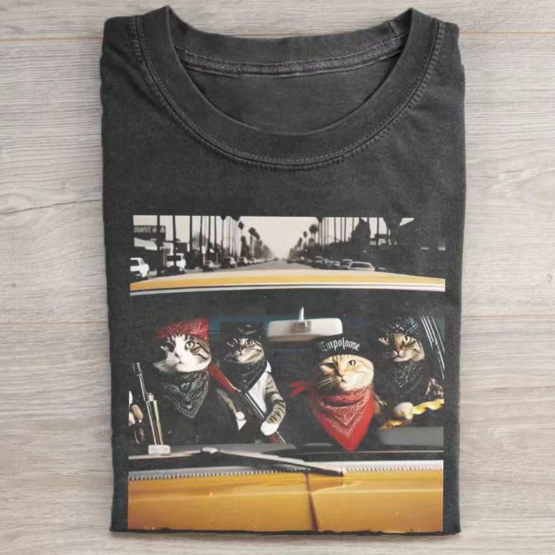 Funny Cat Graphics T-shirt-Teevibe