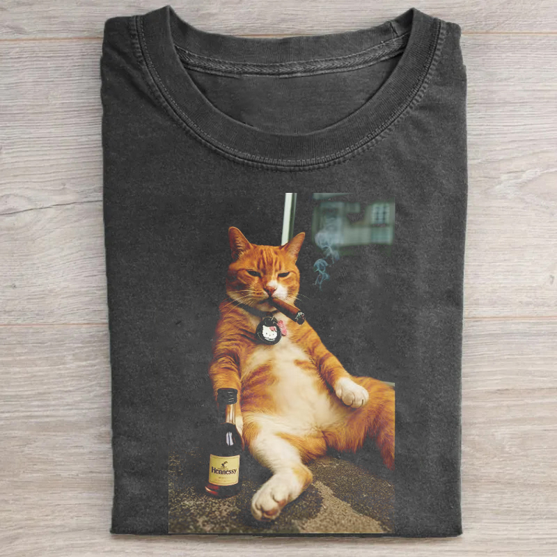 Funny Cat Graphics T-shirt-Teevibe