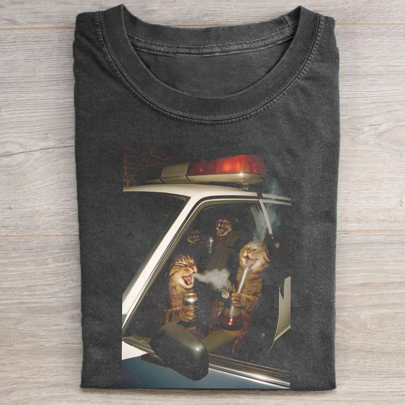 Funny Cat Graphics T-shirt-Teevibe