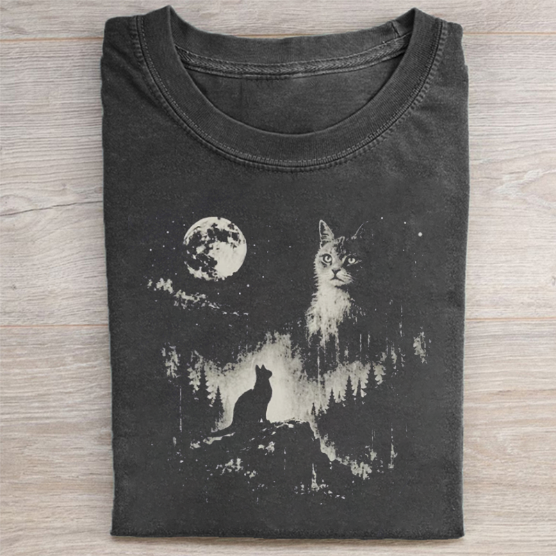 Vintage Funny Cat T-shirt-Teevibe