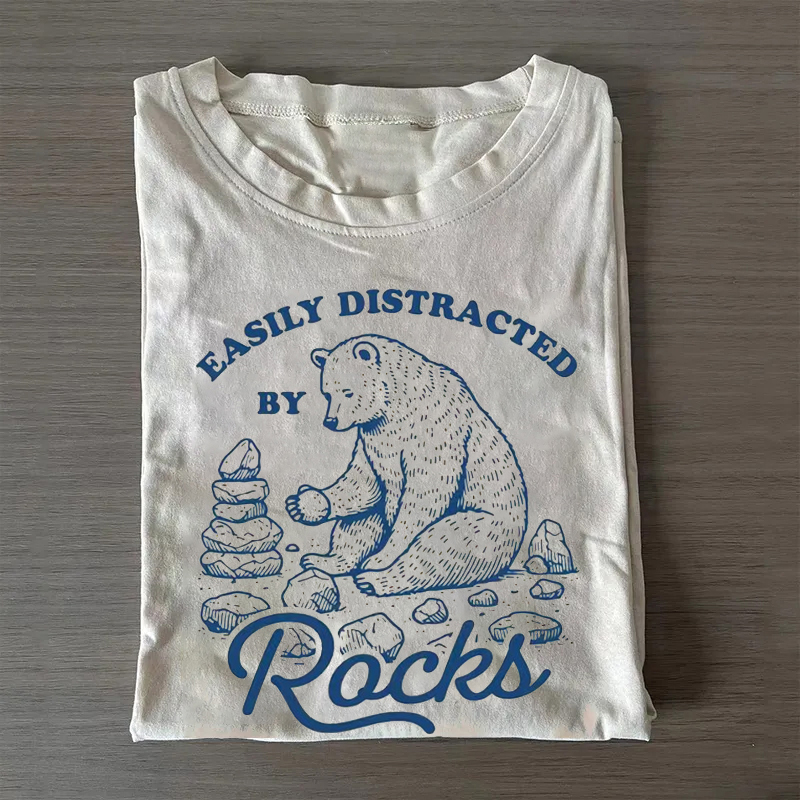 Easily Distracted By Rocks T-shirt-Teevibe