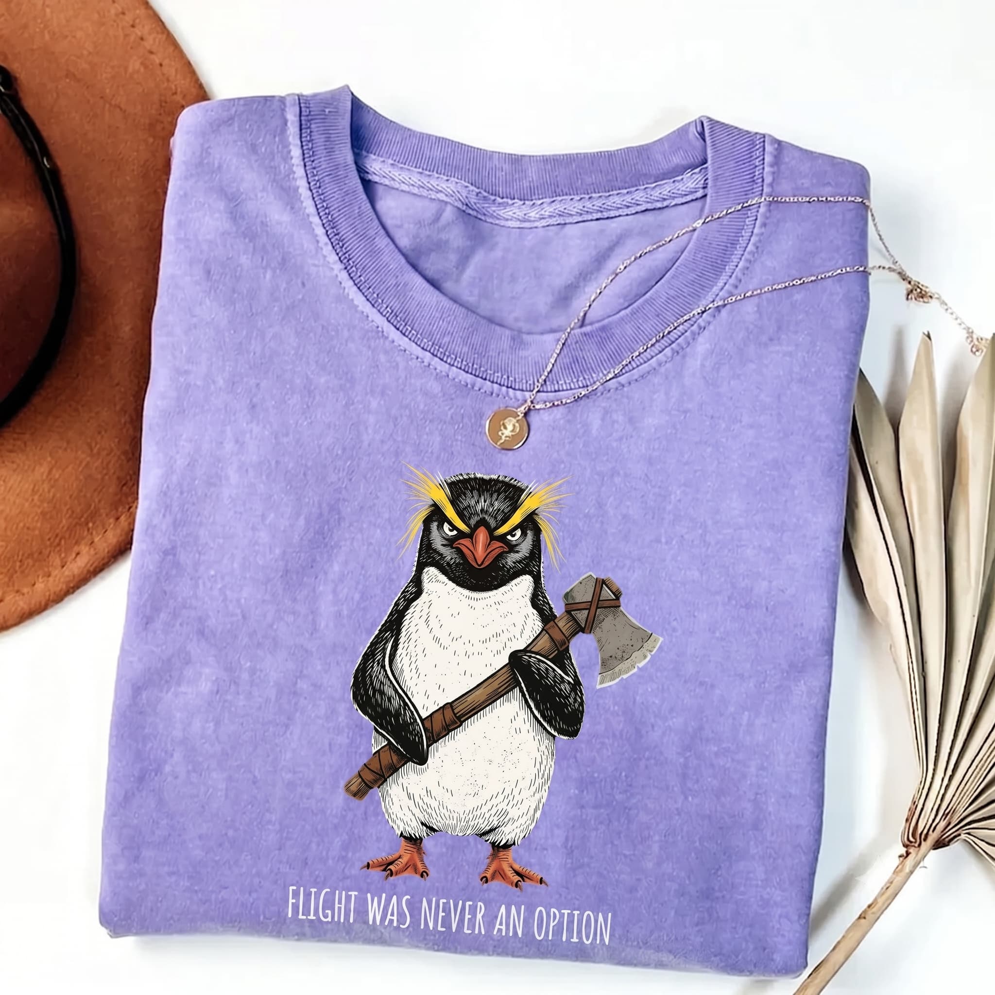 Flight Was Never an Option Comfort Penguin Meme T-shirt-Teevibe