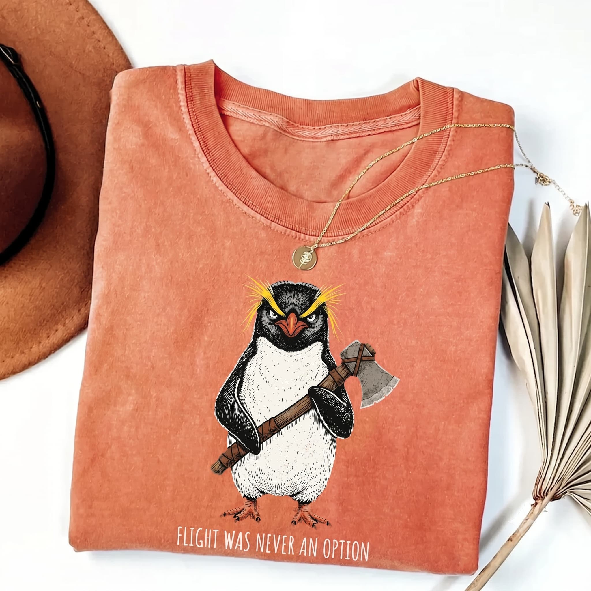 Flight Was Never an Option Comfort Penguin Meme T-shirt-Teevibe