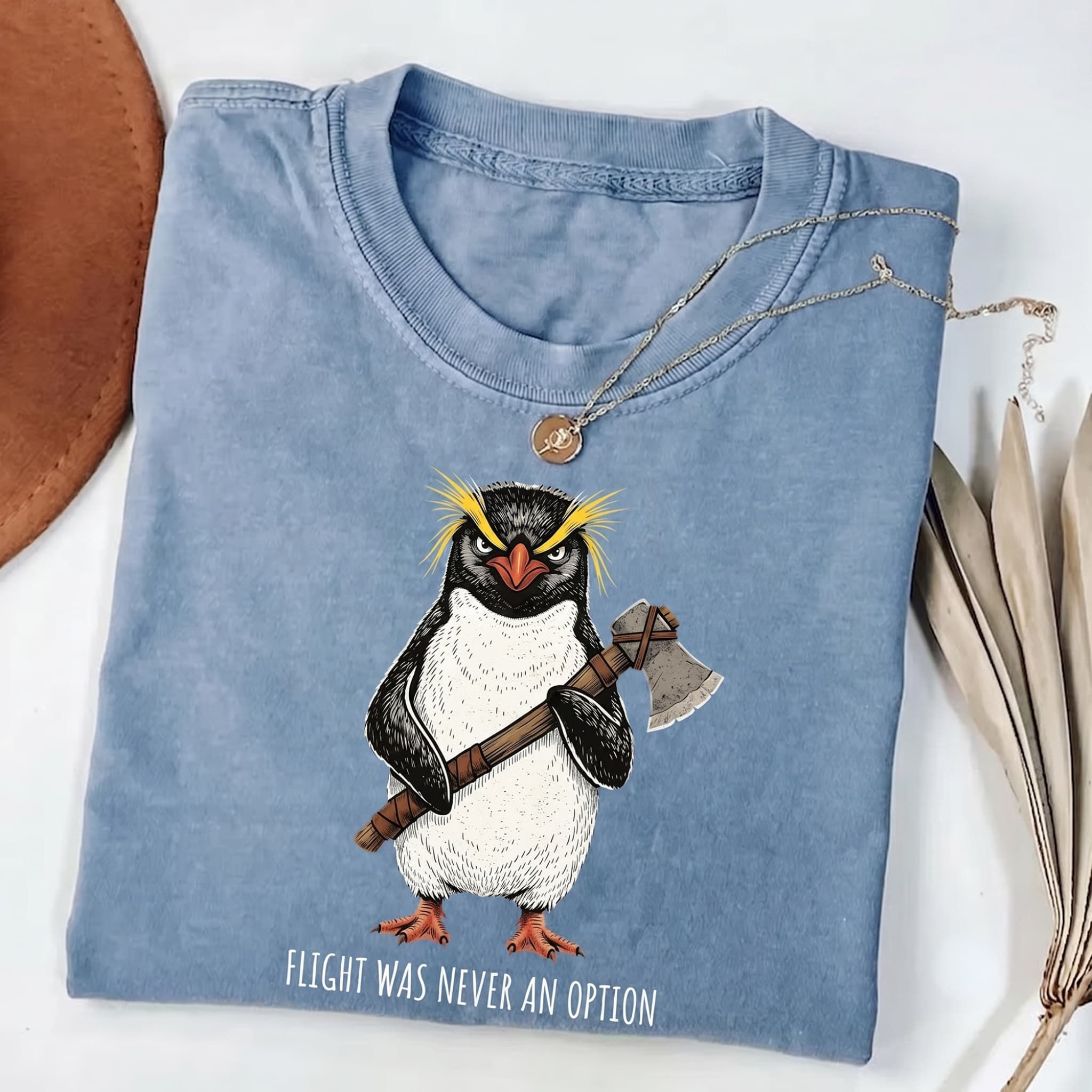 Flight Was Never an Option Comfort Penguin Meme T-shirt-Teevibe
