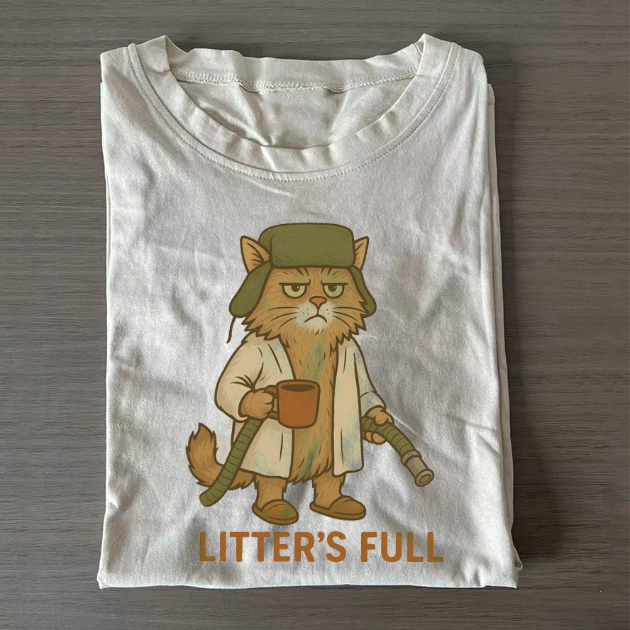 Litter's Full Christmas Vacation Cat T-shirt-Teevibe