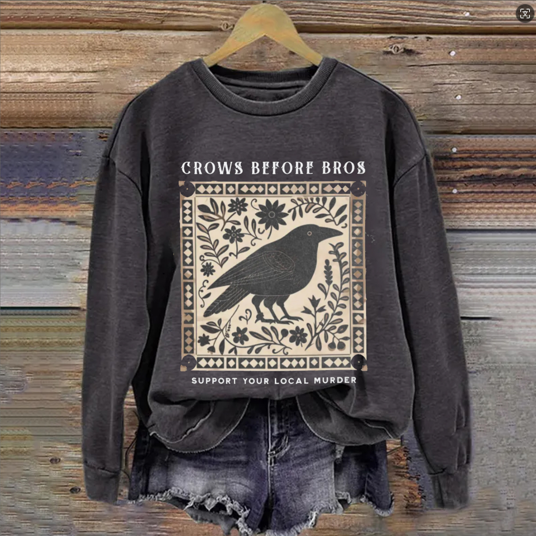 Crows Before Bros Sweatshirt-Teevibe
