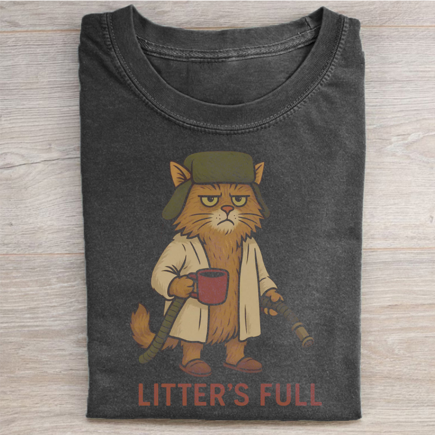 Litter's Full Christmas Vacation Cat T-shirt-Teevibe