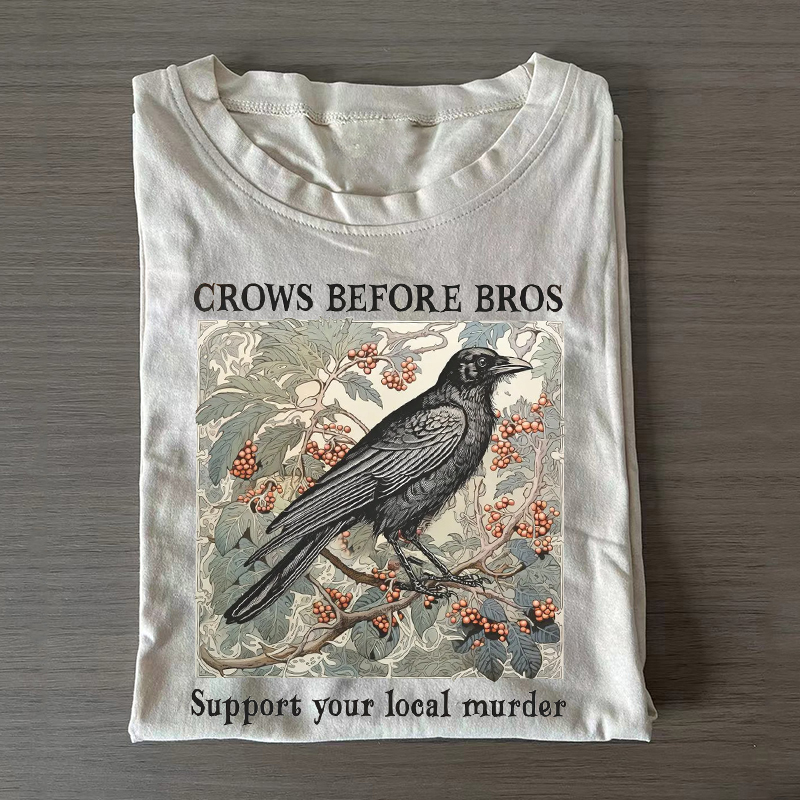 Crows Before Bros Vintage T-Shirt-Teevibe