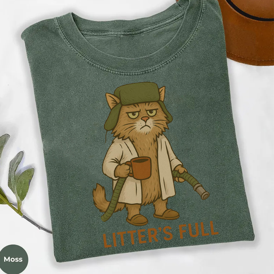 Litter's Full Christmas Vacation Cat T-shirt-Teevibe